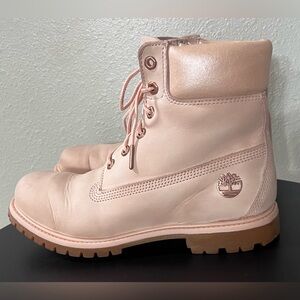 Timberland Premium 6-Inch Waterproof Lace Up Combat Boots - Cameo Rose Winter